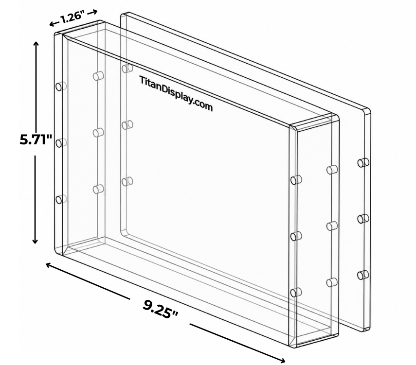 Chrome Foil Shallow Acrylic Box – Magnetic, Stackable Display Case