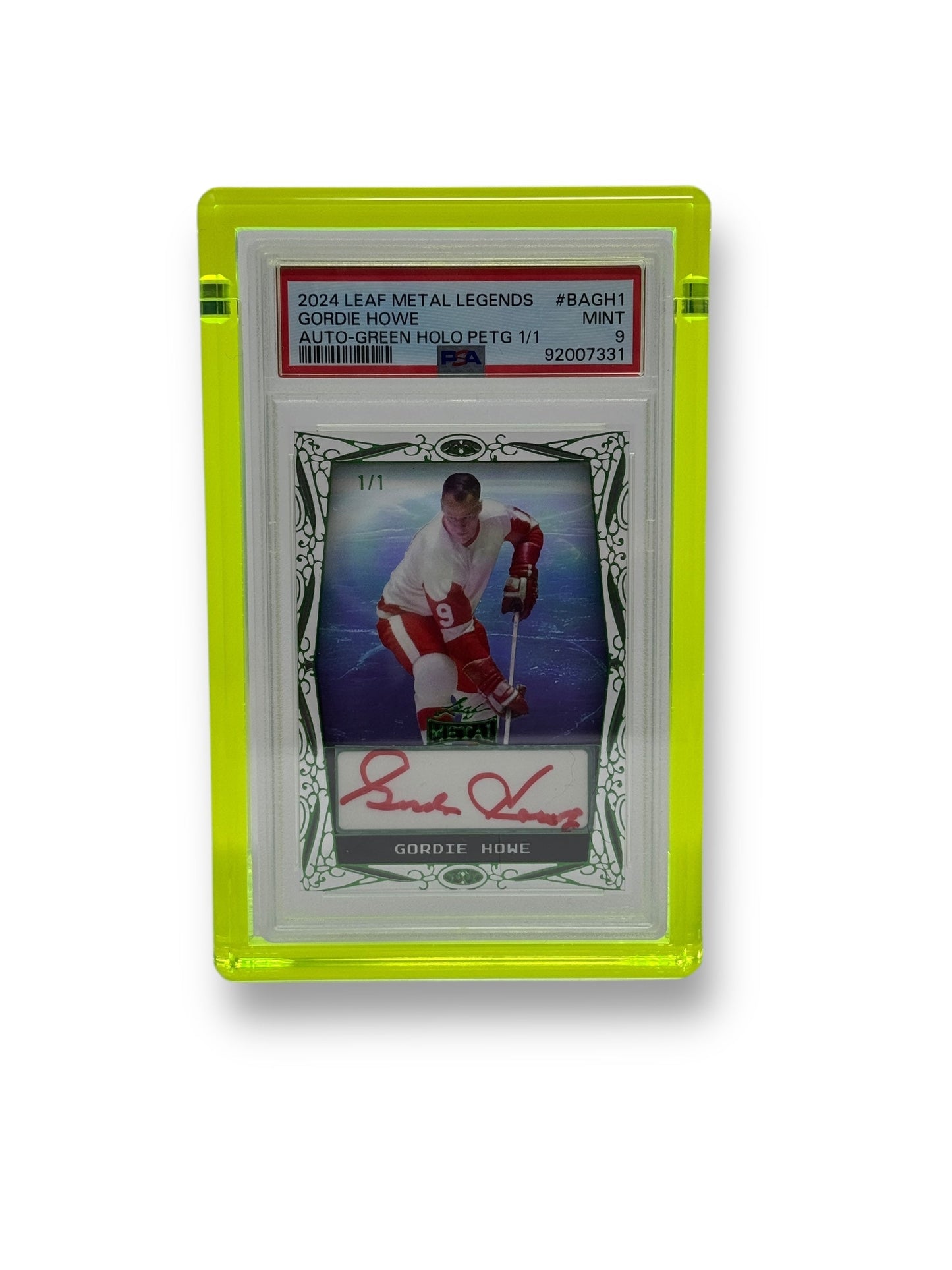 Graded Card Display Case for PSA Style Slabs with Neon Green Acrylic