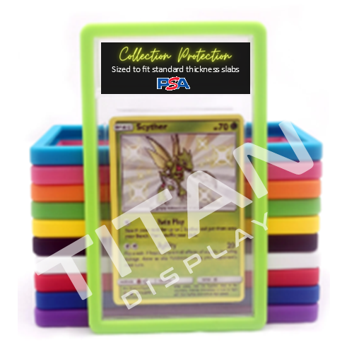 PSA-Style Graded Card Display Case with Silicone Bumper – Acrylic Magnetic Holder