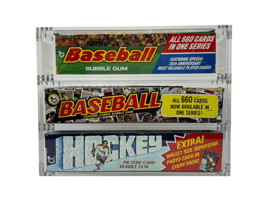 Vintage Wax Deep Acrylic Display Box – Stackable Showcase for Sport & Non-Sport Wax Packs