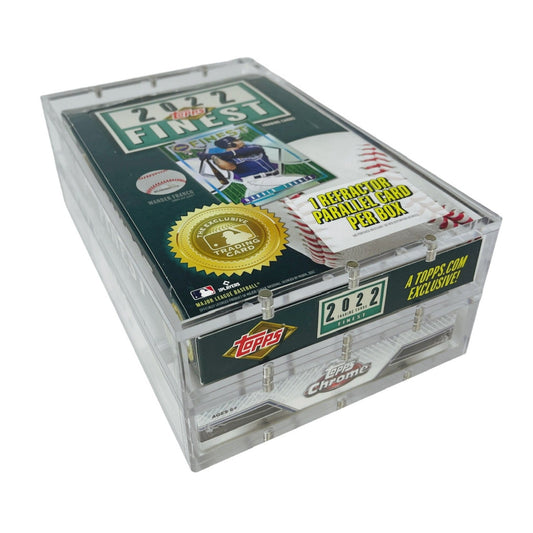 Chrome Foil Shallow Acrylic Box – Magnetic, Stackable Display Case