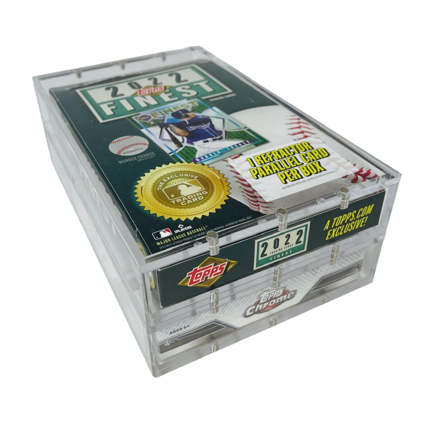 Chrome Foil Shallow Acrylic Box – Magnetic, Stackable Display Case
