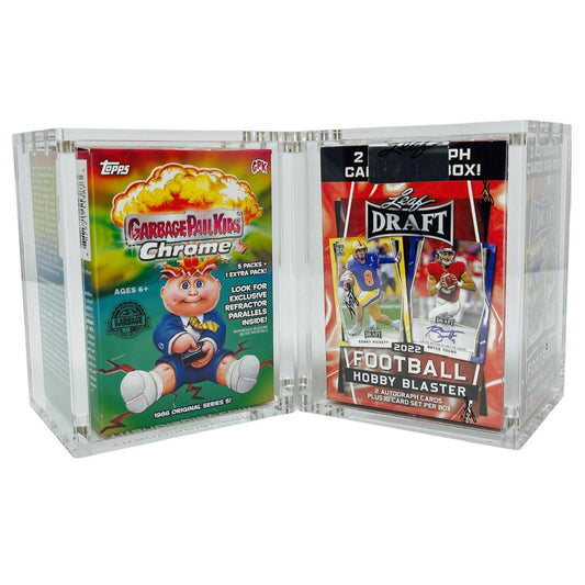 Blaster Acrylic Display Box – Stackable Showcase for Sport, TCG & Non-Sport Retail Boxes