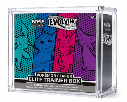Pokémon ETB Acrylic Display Box – Magnetic, Stackable Case