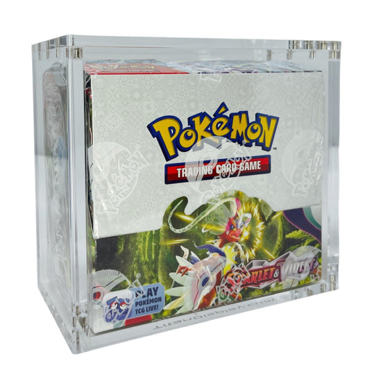Booster/Sapphire Acrylic Display Box – Stackable Showcase for Pokémon & Topps Sapphire Boxes